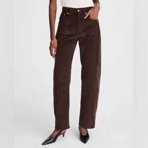NWT Madewell The Balloon Pant in Corduroy Size 27 Dark Carob Brown $138 NW466